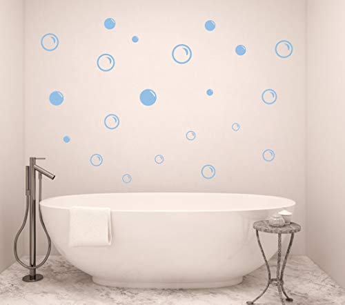 NaFurAhi 90 Large Soap Bubbles Wall Decals, Bathroom Decals, Wall Art, Vinyl Stivkers for Bathroom, Bedroom, Nursery Decor A35 (Light Blue) - Image 5