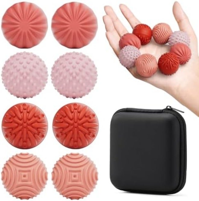 luckdoor Silicone Magnetic Balls Fidget Toys for Adults & Teens,4PCS Stress Relief Sensory Toys for Autism ADHD Anxiety,Fun Textures Gadgets,Office Desk Toy,Stocking Stuffers for Women Men Teen  Gift