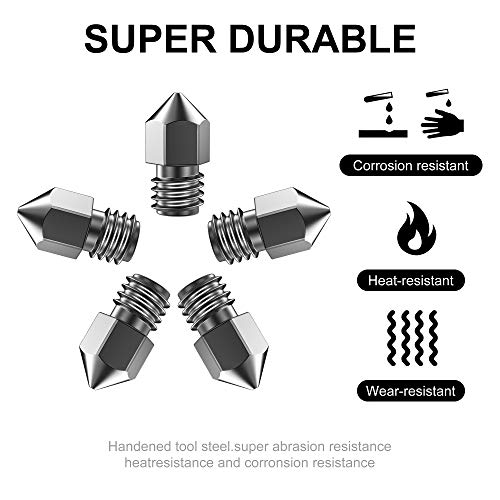Dawnblade Tungsten Carbide 3D Printer MK8 Extruder Nozzle, High Temperature Printing, Super Wear Resistant, 0.4mm/1.75mm - Image 3