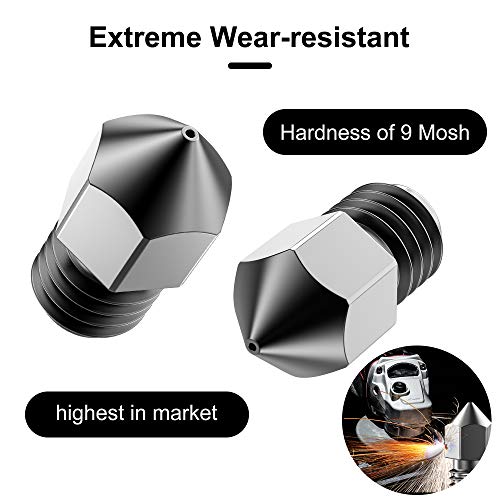 Dawnblade Tungsten Carbide 3D Printer MK8 Extruder Nozzle, High Temperature Printing, Super Wear Resistant, 0.4mm/1.75mm - Image 4