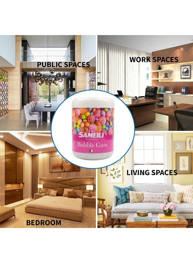 ساميلي مجموعة مكونة من 4 قطع من معطر الجو الجل SAMEILI (طراز Y-004) - برائحة العلكة | تحكم قابل للتعديل في شدة الرائحة (نظام السحب) | معطر جل يدوم طويلاً للسيارات (لوحة القيادة، حامل الأكواب)، المنزل والمكتب - Image 4