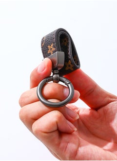 KeyAmor Elegant metal and leather keychain car keyholder Stylish car keychain with 3 key rings perfect as a  gift or car accessories  brown colour and comes in a  gift box.  - Image 4