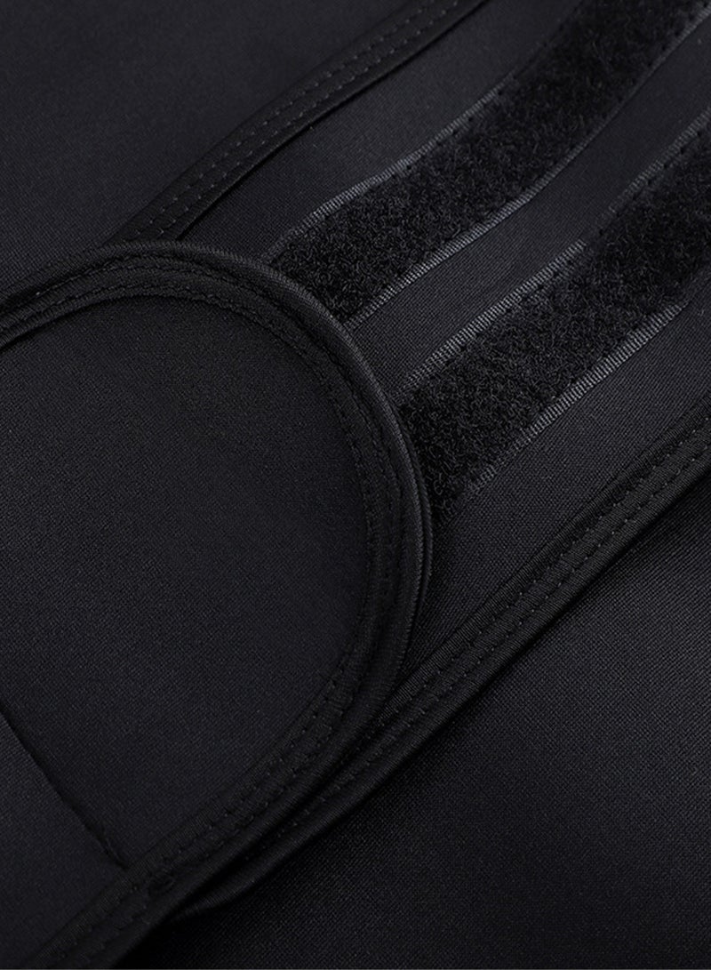 أوشن قميص تدريب رجالي أسود للخصر بسحاب ، قميص داخلي مشد للجسم وتناسبه ، قميص تنحيف بأكمام قصيرة و سحاب ، حزام عرق مزدوج لتشكيل البطن في صالة الألعاب الرياضية 1 قطعة. - Image 3