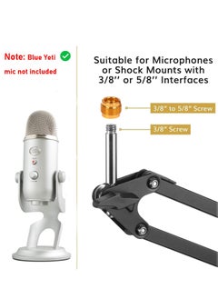 XiuWoo Microphone Stand, Heavy Duty Adjustable Microphone Stand with 3/8 to 5/8 inch Screw Adapter, Adjustable, without Microphone, White  - Image 2