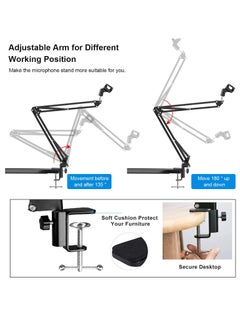 XiuWoo Microphone Stand, Heavy Duty Adjustable Microphone Stand with 3/8 to 5/8 inch Screw Adapter, Adjustable, without Microphone, White  - Image 5