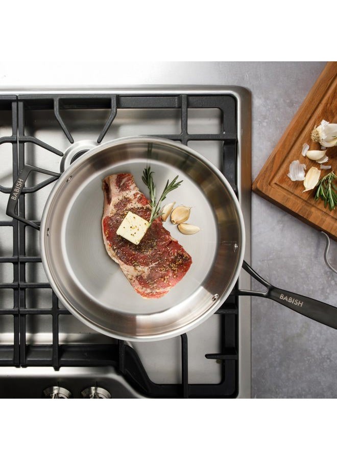 Babish 5-Qt Stainless Steel Sauté Pan with Lid – Heavy Duty Nonstick-Ready, Oven & Induction Safe, Everyday Kitchen Cookware - Image 3
