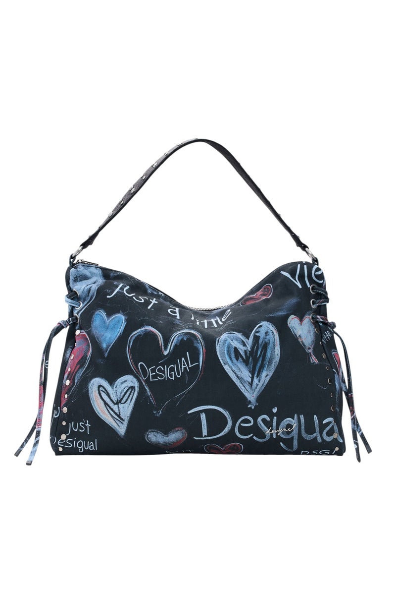 DESIGUAL Large-format shoulder bag in denim - Image 1