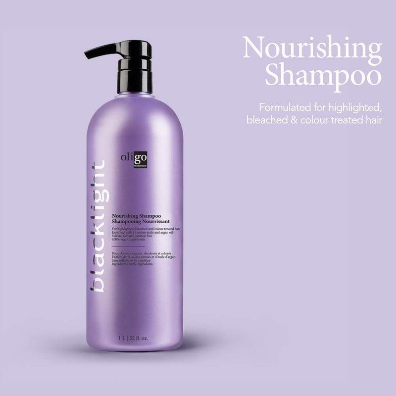 Oligo Professionnel - Blacklight Nourishing Shampoo - Sulfate free shampoo for blondes - Vegan - For Color Treated Hair - Hydrating formula with Argan oil - 32 oz - Image 1