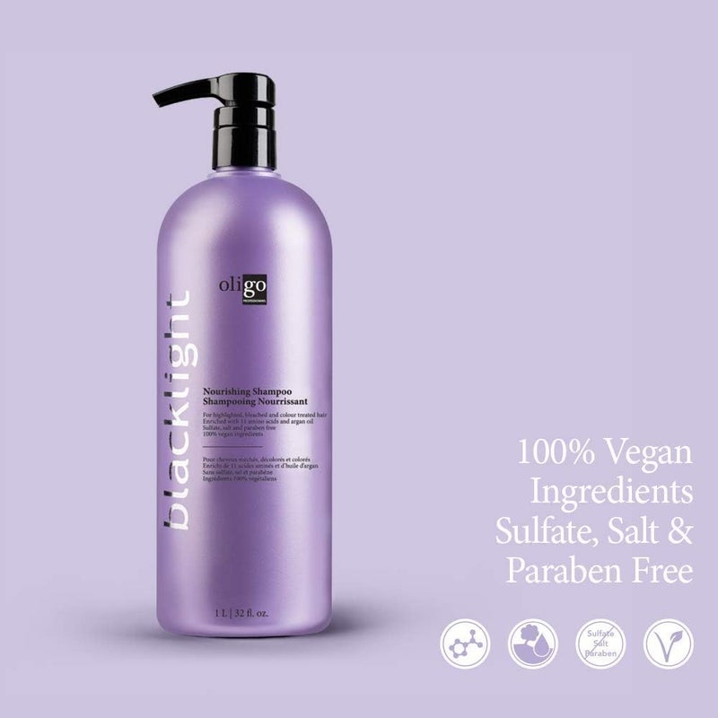 Oligo Professionnel - Blacklight Nourishing Shampoo - Sulfate free shampoo for blondes - Vegan - For Color Treated Hair - Hydrating formula with Argan oil - 32 oz - Image 2