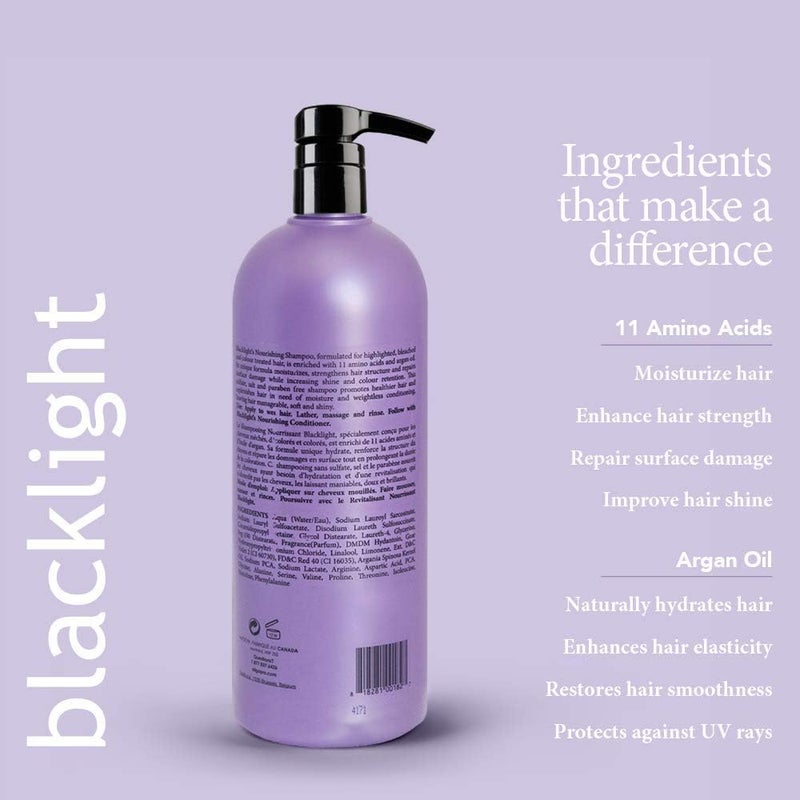 Oligo Professionnel - Blacklight Nourishing Shampoo - Sulfate free shampoo for blondes - Vegan - For Color Treated Hair - Hydrating formula with Argan oil - 32 oz - Image 3