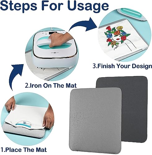 HTVRONT Heat Press Mat - 8"x10" Heat Press Pad for Craft Vinyl Ironing Insulation Transfer, Double Sided Applicable - Image 5