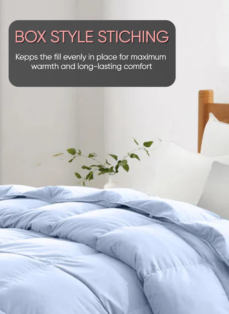 Blueberry Sky Blue Colour Soft Solid Double Size Duvet Microfiber 200x220Cm  - Image 4