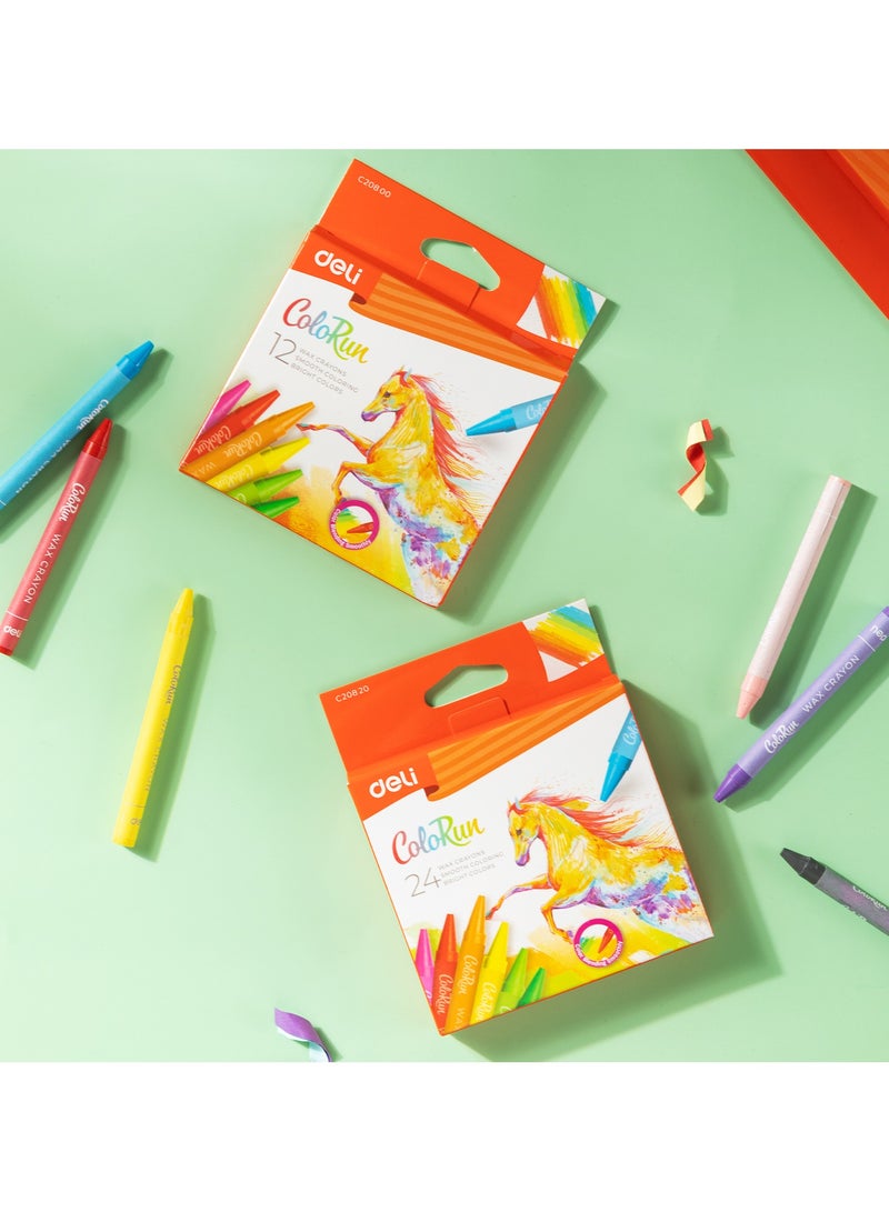 Deli EC20800 Wax Crayons – 12 Vibrant Colors - Image 2