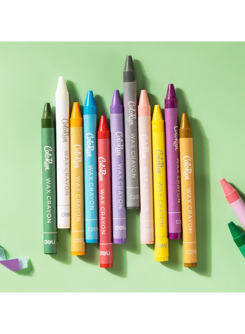 Deli EC20800 Wax Crayons – 12 Vibrant Colors - Image 4