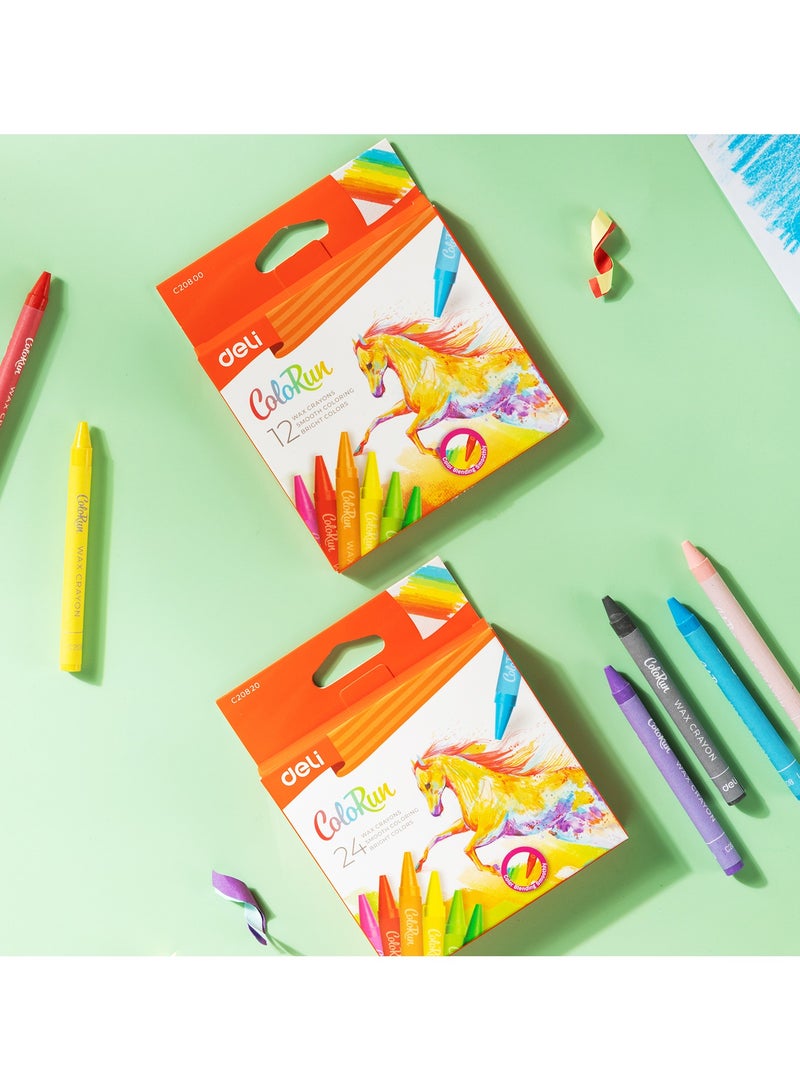 Deli EC20800 Wax Crayons – 12 Vibrant Colors - Image 3