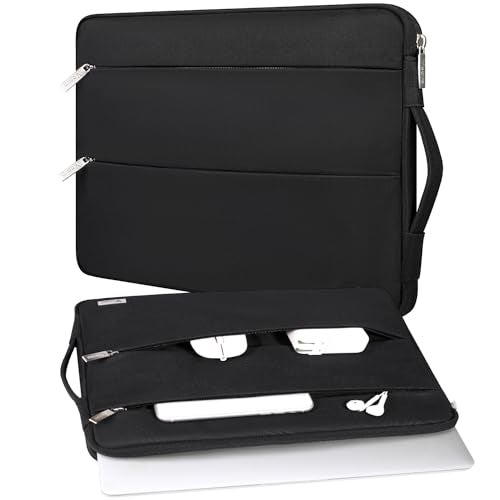 Voova Laptop Sleeve Carrying Case 14 15 Inch Compatible with MacBook Air 15 M2/M3/M4 2022-2025, MacBook Pro 15, Hp Chromebook 14, Waterproof Slim Computer Cover Bag,Black - Image 1