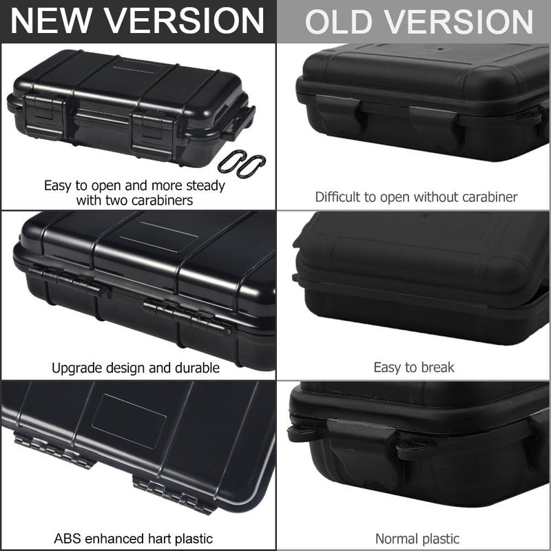 Ejoyous Watertight Box Outdoor Utility Dry Box, Shockproof & Protective Case W/Foam, Micro Case Solid Dry Storage Container for Fishing Camping Diving Snorkelling Outdoor Activities, Small Black - Image 3