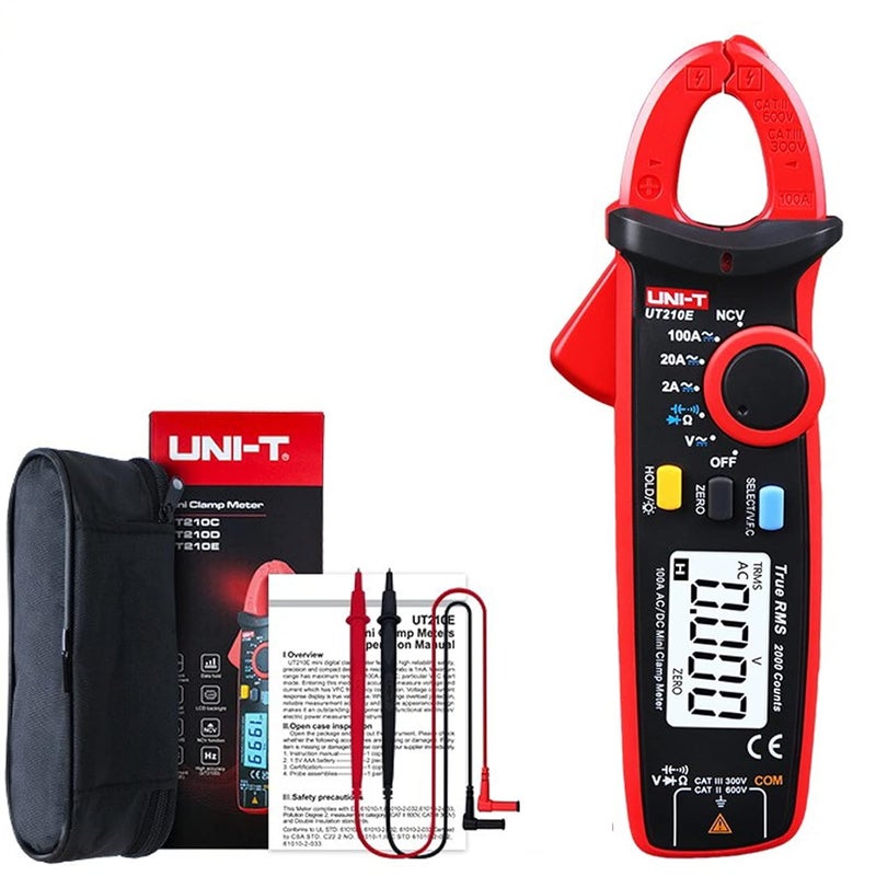 UNI-T UT210E Mini Digital Clamp Meter 100A AC DC Current Voltage True RMS Pliers Ammeter Resistance, Capacitance, Diode Tester Multimeter with Alligator Clip - Image 2