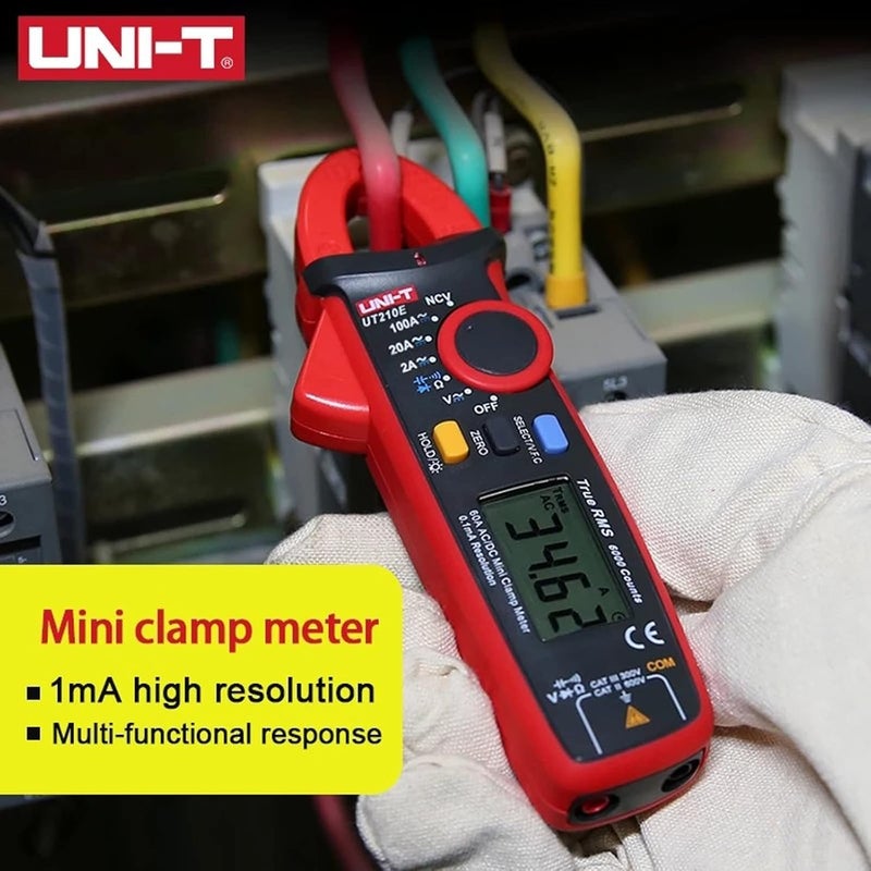 UNI-T UT210E Mini Digital Clamp Meter 100A AC DC Current Voltage True RMS Pliers Ammeter Resistance, Capacitance, Diode Tester Multimeter with Alligator Clip - Image 5
