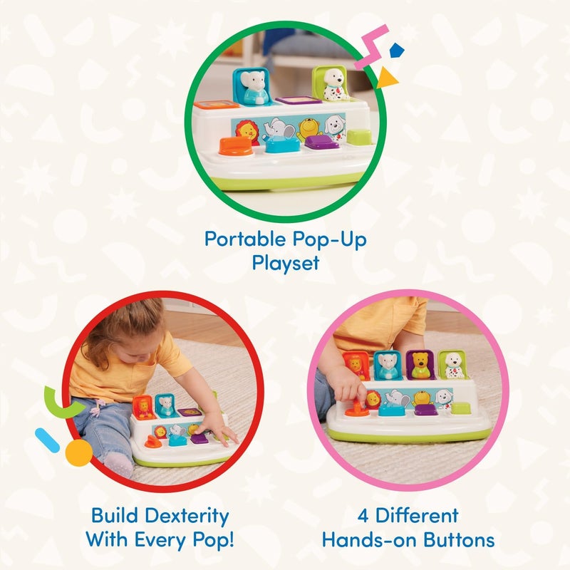 BATTAT – Cause – And – Effect Toy – Developmental Toy With Buttons & Colors – Color Sorting Animal Toys – For Kids, Toddlers, Babies – 18+ Months – Pop – Up Pals - Image 5