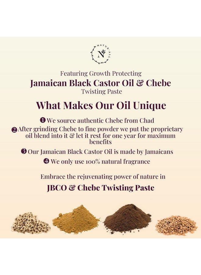 Naturall Jamaican Black Castor Oil & Chebe Braiding Gel - Sulfate-Free Loc Gel For Retwists, Locs & Braids - Growth Protecting Twist Gel Creates A High Hold & Shine Without Flaking Or Buildup (8 Oz) - Image 3