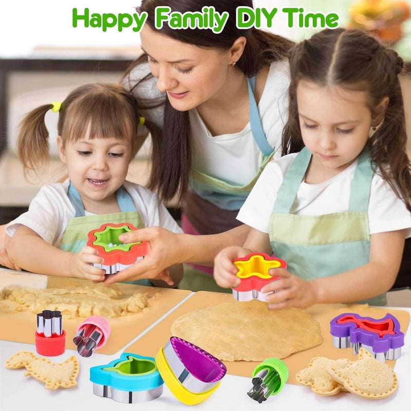 HINZER 12 Pack Sandwich Cutter and Sealer Set Crustable Bread Decruster DIY Cookie Stamps Mold Vegetable Fruit Cutters Shapes for Kids Back to School Bento Box Accessories - Image 5