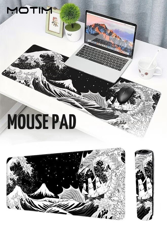 Motim Large Computer Mouse Pad (900*400*3mm), Extended Gaming Mousepad, Ergonomically Designed Mouse Pad for Desk, Non-Slip Rubber Base Desk Mat for Keyboard and Mouse - Image 2