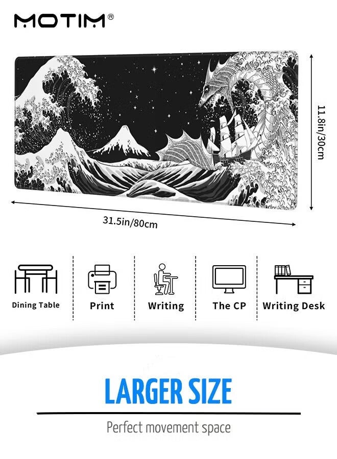 Motim Large Computer Mouse Pad (900*400*3mm), Extended Gaming Mousepad, Ergonomically Designed Mouse Pad for Desk, Non-Slip Rubber Base Desk Mat for Keyboard and Mouse - Image 3
