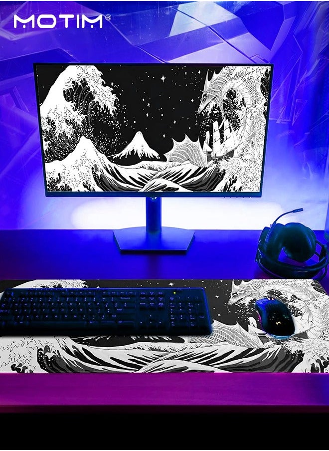 Gaming Computer Mouse Pad 900x400mm, Extended Mouse Pad, Large Ergonomically Designed Mouse Pad for Desk, Non-Slip Rubber Base Desk Mat for Keyboard and Mouse