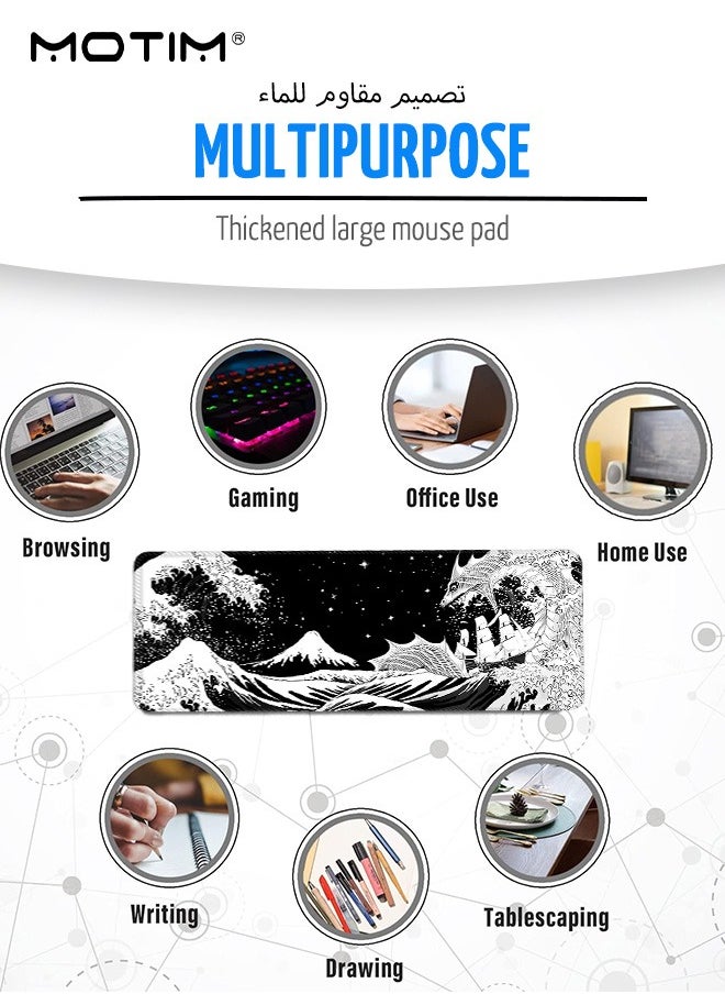 Gaming Computer Mouse Pad 900x400mm, Extended Mouse Pad, Large Ergonomically Designed Mouse Pad for Desk, Non-Slip Rubber Base Desk Mat for Keyboard and Mouse
