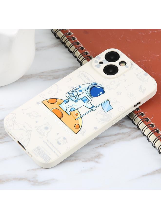 اس-توب جراب لهاتف iPhone 13 بنمط رائد فضاء من السيليكون بحافة مستقيمة - Image 2