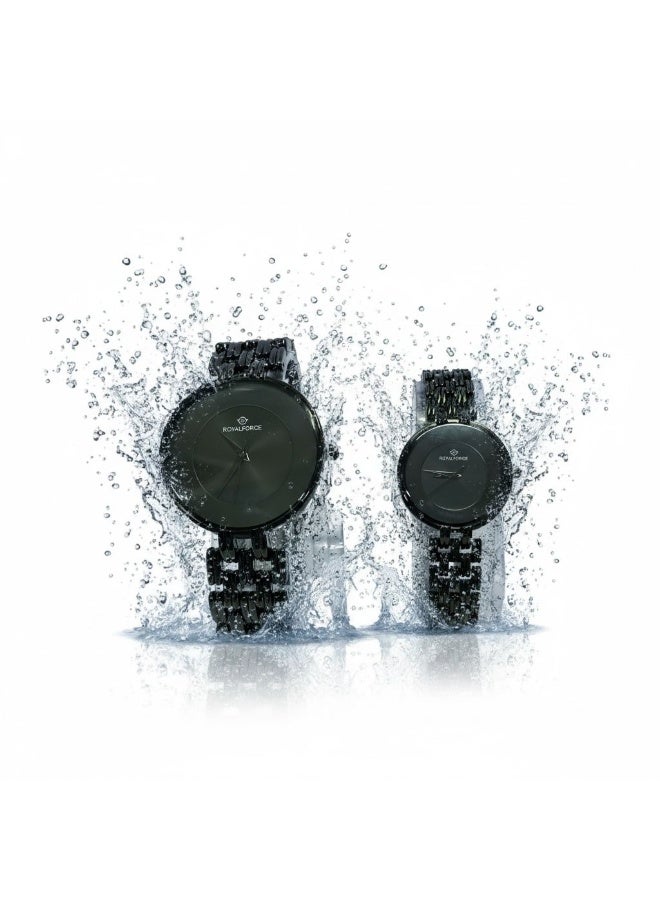 Royal Force Elara Duo RF2502 Couple Watch Set – Luxury Black Stainless Steel Analog Watches for Men & Women - Image 5