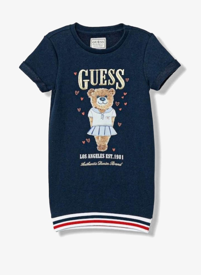 GUESS Infant French Terry Short Sleeve Mini Dress - Image 1