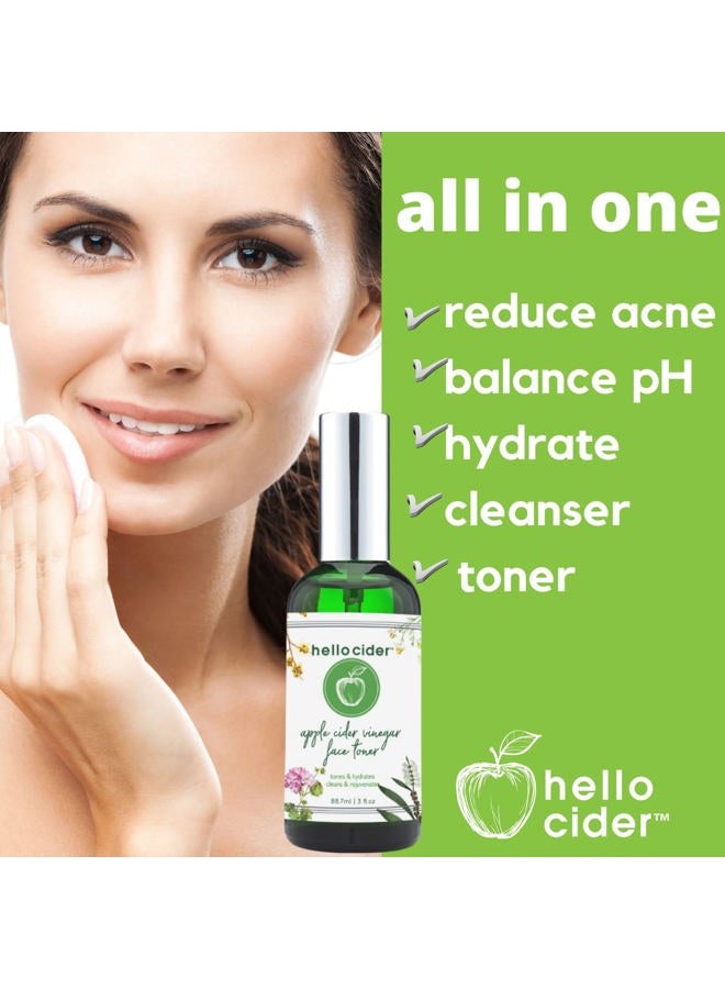 hello cider Vinegar Face Toner - Reduce Blemish, Prevent Acnes, Restore pH, No Oils,100% Natural Organic Tea Tree,Witch Hazel, Rose Geranium Hydrosols. Great for Teens, Men& Women - Image 4
