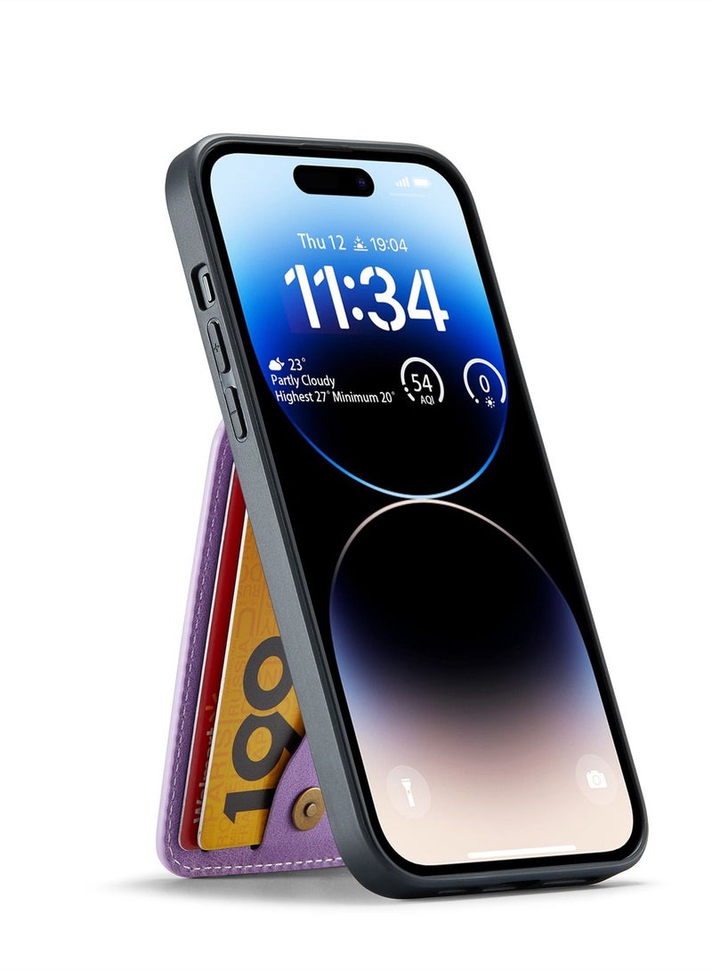 Suteni Back Cover Leather Card Slots Phone Case for iPhone - Image 3