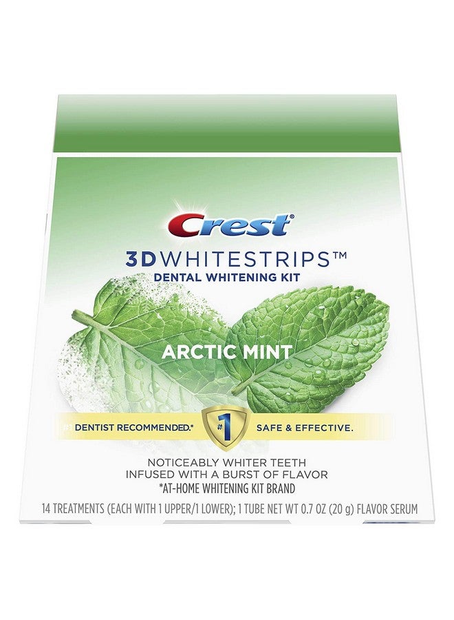 Crest 3D Whitestrips, Arctic Mint, Teeth Whitening Strip Kit With Tube Of Flavor Serum, 28 Strips (14 Count Pack) - Image 1