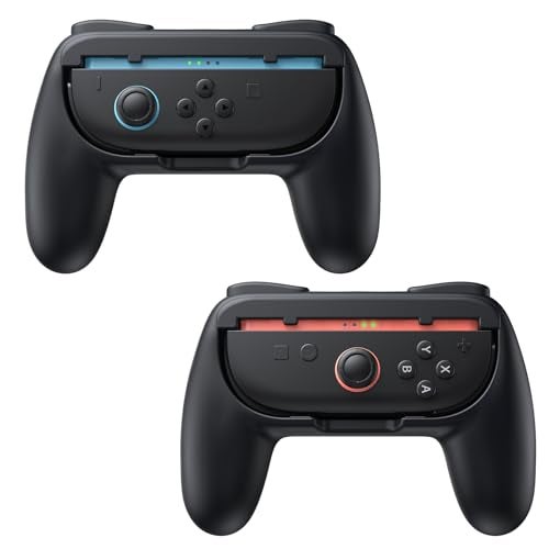 FASTSNAIL Grips for Nintendo Switch 2 (2025) for Joy-Con 2, Wear-Resistant & Anti-Slip Switch2 Controllers Grips Handle Kit, Switch Holder Accessories for JoyCon 2 (Black Black) - Image 1
