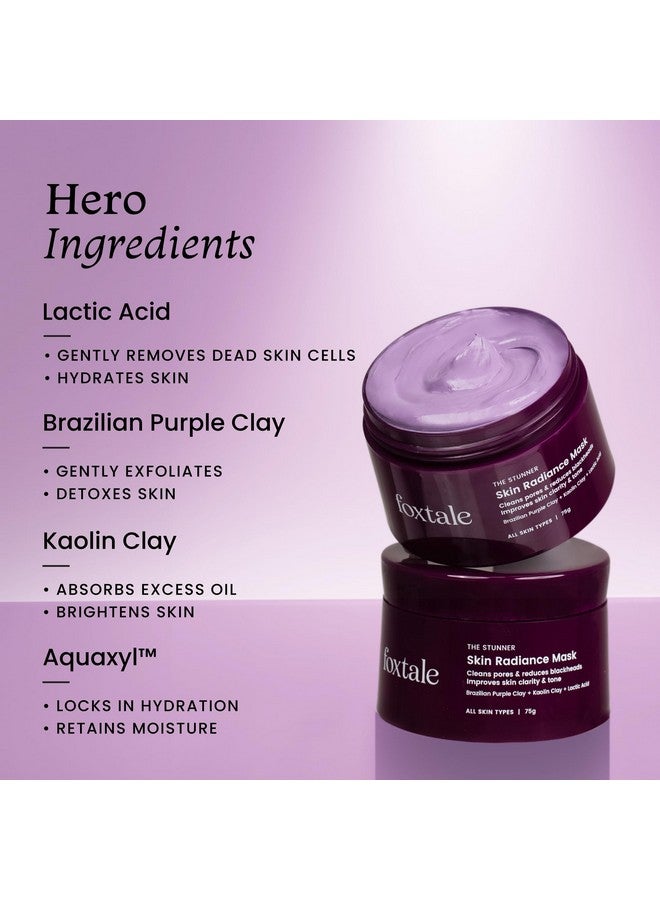 foxtale De-Tan Face Mask For Glowing Skin| Clay Mask With Lactic Acid For Tan Removal, Reduction In Blackheads, Instant Brightening| New-Age Ubtan Face Pack For All Skin Types | Men & Women- 75G - Image 4