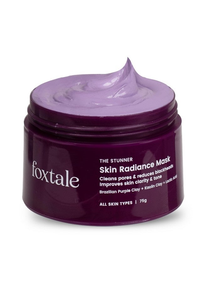 foxtale De-Tan Face Mask For Glowing Skin| Clay Mask With Lactic Acid For Tan Removal, Reduction In Blackheads, Instant Brightening| New-Age Ubtan Face Pack For All Skin Types | Men & Women- 75G - Image 1