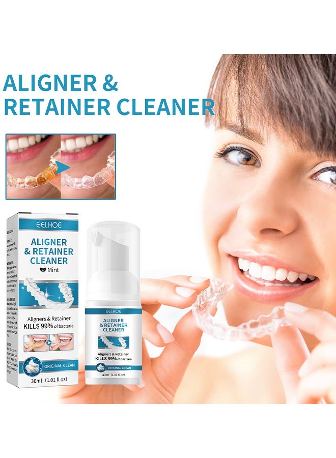 إيلهو منظف التقويم و المثبت، رغوة تنظيف أصلية AlignerFresh، منظف متوافق مع Invisalign وكل أجهزة التقويم المثبتة والواضحة، يزيل البكتيريا، يُبيض الأسنان، يقاوم رائحة الفم الكريهة، ممتاز للتقويم، المثبت، والطرابيش، حجم 30مل - Image 3