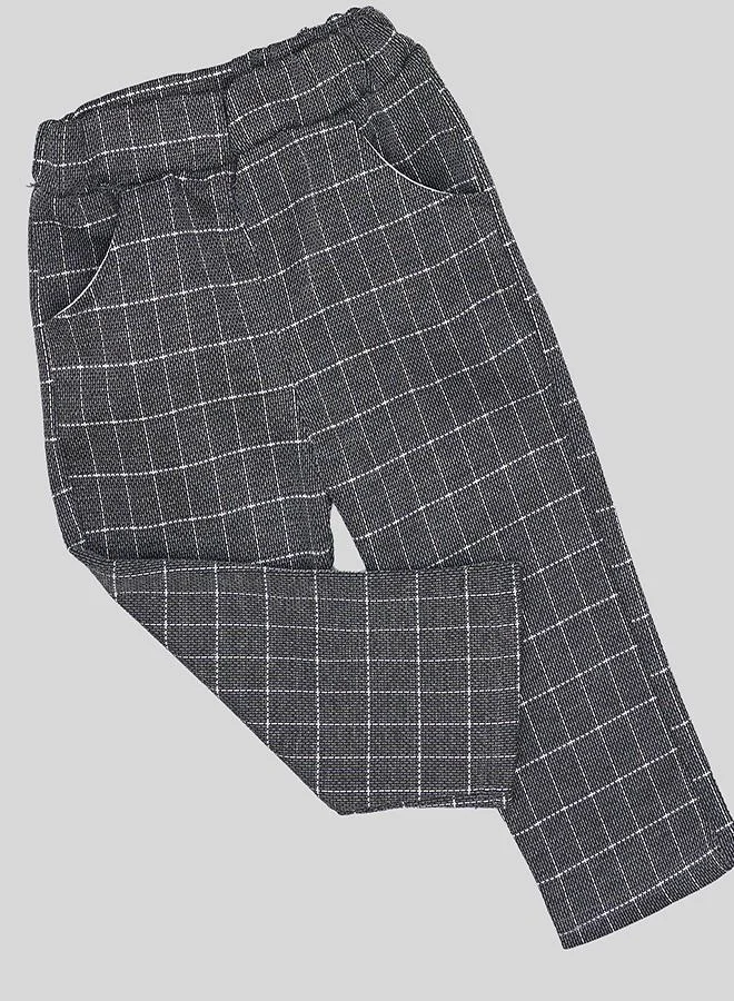 babyqlo Black Grid Blazer With Matching Waistcoat Set