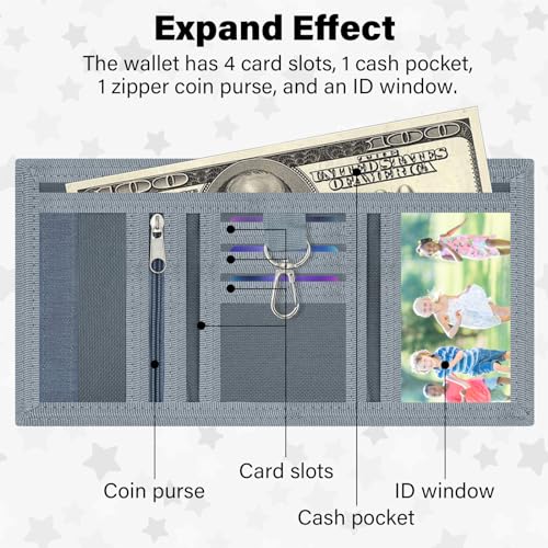JONYEE Kids Wallets for Boys Ages 4-18 Trifold, Toddler/Youth Wallet for Boys with Zippered Coin Pocket and Card Holders, Novelty Wallet for Childrens Birthday Gifts - Dark Blue Gamepad - Image 2