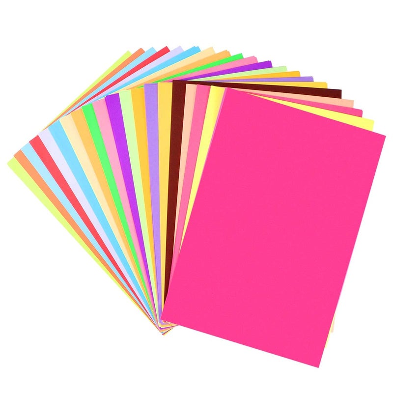 OFIXO 20pc 150Gsm Color Card Printing Papers/Art and Craft paper A4 Sheets Double Sided Colored Origami Folding Wish Paper DIY Craft Smooth Finish Home, School, - Image 1