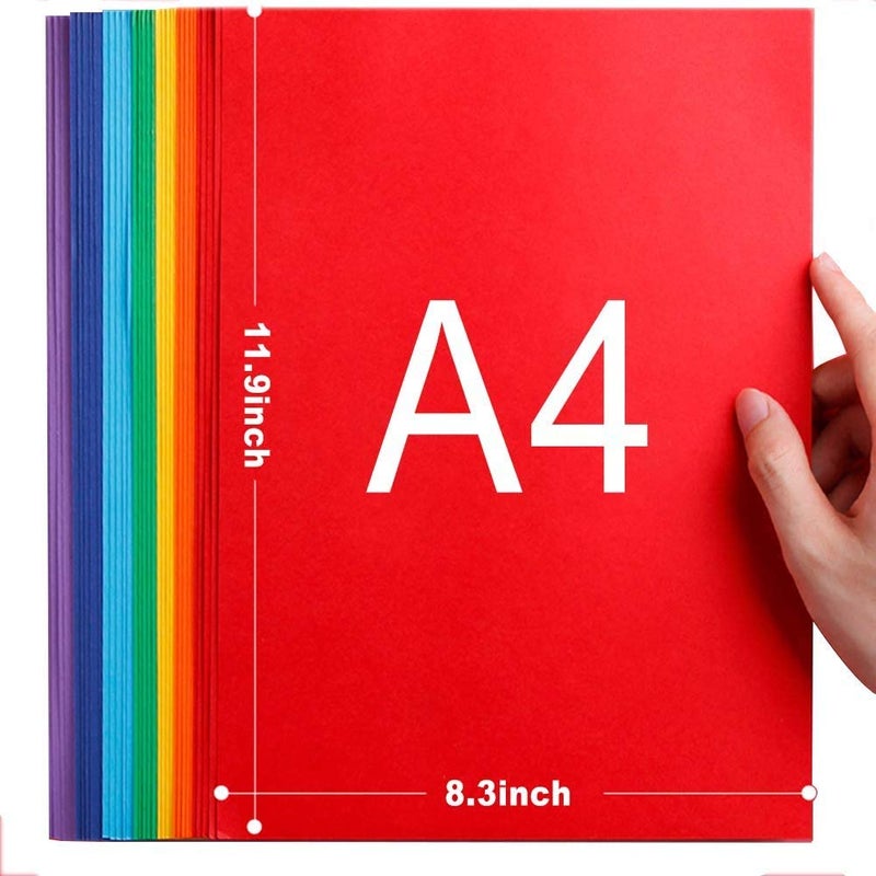 OFIXO 20pc 150Gsm Color Card Printing Papers/Art and Craft paper A4 Sheets Double Sided Colored Origami Folding Wish Paper DIY Craft Smooth Finish Home, School, - Image 2