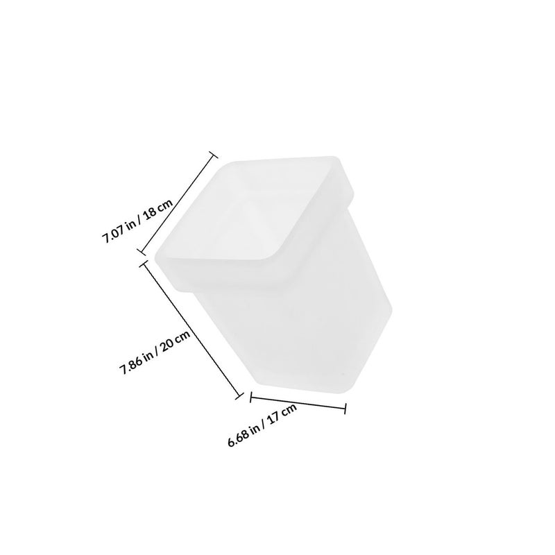 Ceramic Toilet Brush Cup Holder Square Frosted Storage Container With Brush For Household Bathroom Cleaning - Image 3