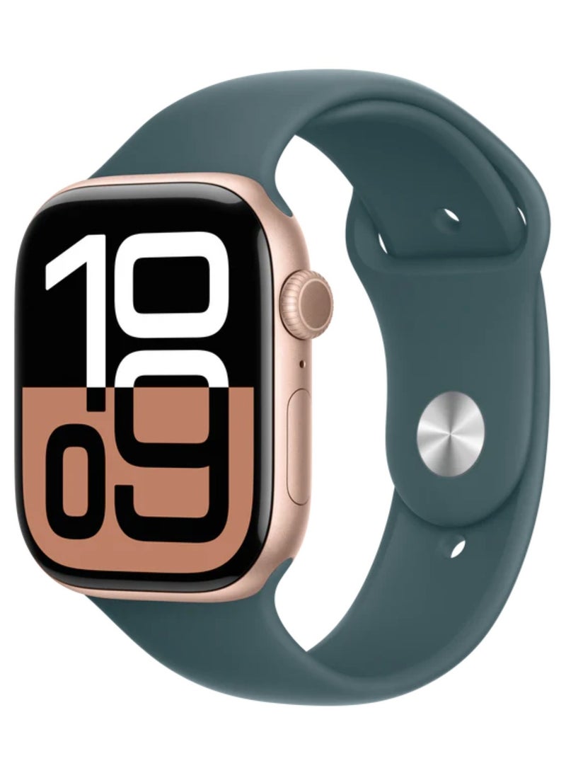 Watch Silicone Watch Band Compatible with Apple Watch 42mm 44mm 45mm 46mm 49mm – Soft Sport Replacement Strap for Apple Watch Ultra, SE, Series 11/10/9/8/7/6/5/4 – Lake Blue - Image 1