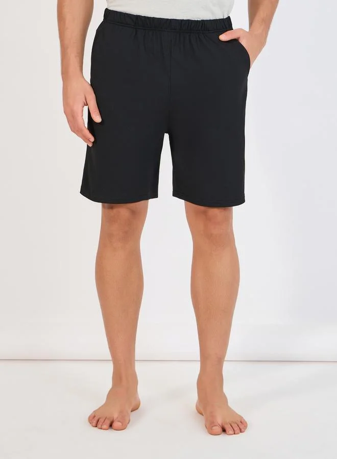 Styli Styli Slogan Print V Neck T-Shirt and Shorts Set