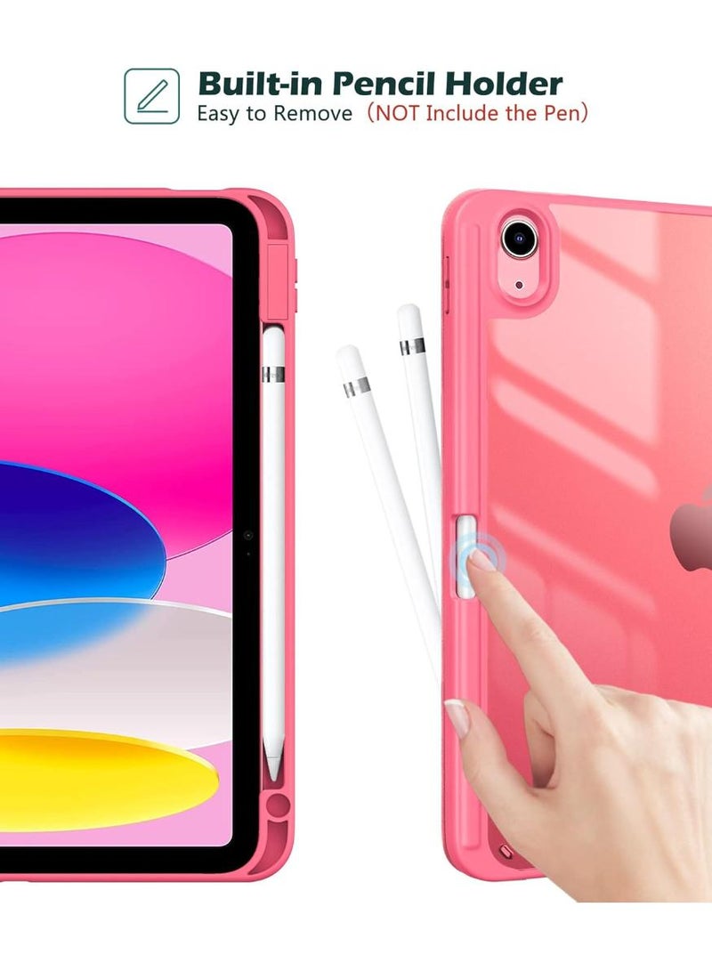 phomemo ProCase for iPad (A16) 11th Generation 11 Inch 2025/10th Generation 10.9 Inch 2022 Case with Pencil Holder, Hybrid iPad 11 10 Case with Clear Back, Supports Auto Wake/Sleep -Pink - Image 4