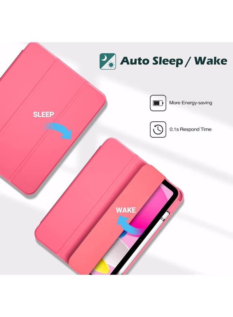 phomemo ProCase for iPad (A16) 11th Generation 11 Inch 2025/10th Generation 10.9 Inch 2022 Case with Pencil Holder, Hybrid iPad 11 10 Case with Clear Back, Supports Auto Wake/Sleep -Pink - Image 5