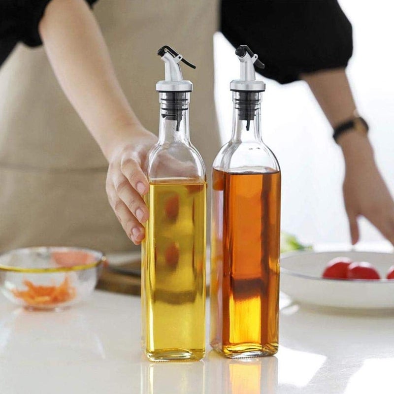 TREANDCARD Glass Oil Dispenser Pouring Storage Bottle 500Ml Pack of 2 - Image 1